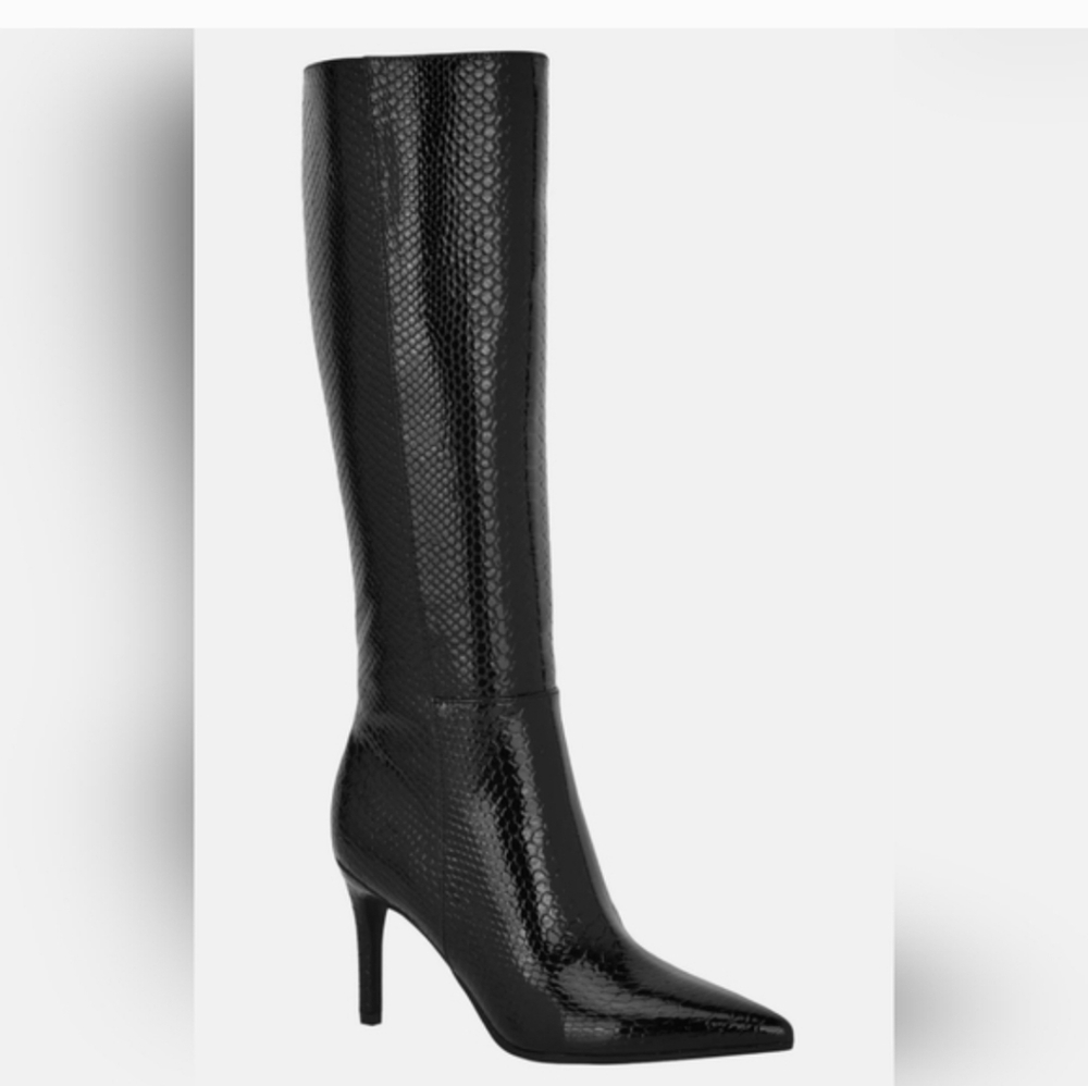 Guess Richee Snakeskin Pattern Knee-High Boots Retails $139